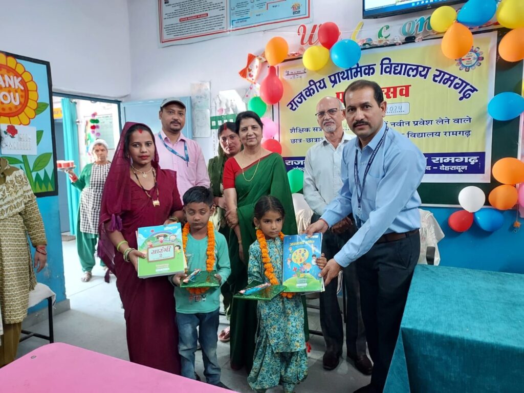 Praveshotsav and smc meeting at gps ramgarh